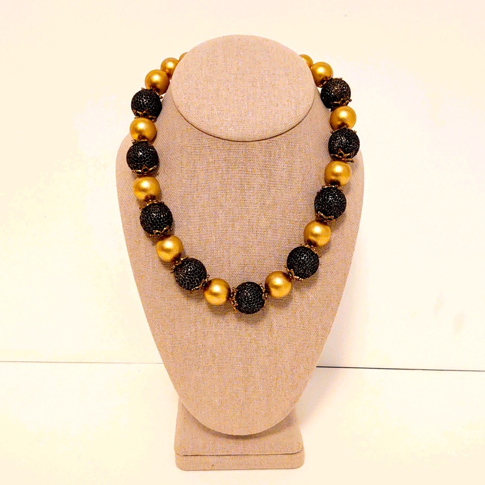 Black and Gold Chunky Necklace